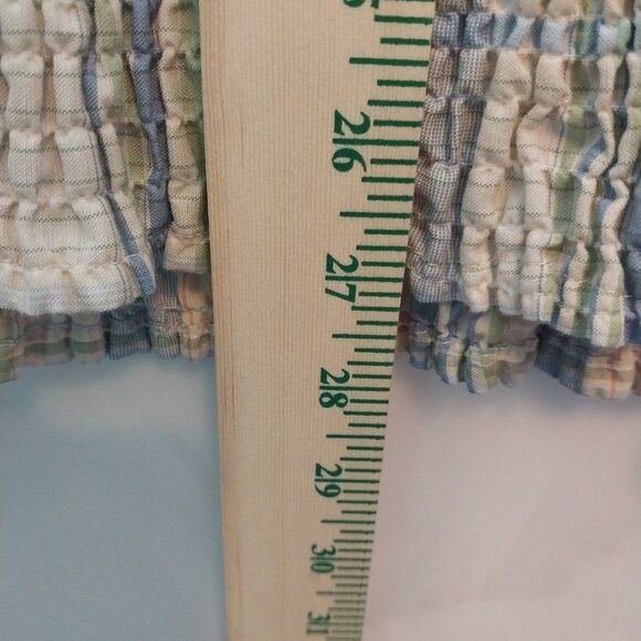 Vtg 90's Womens Seersucker Top Sz 3X Plaid Button Up Cottagecore Boho Soft Girl - Picture 4 of 10